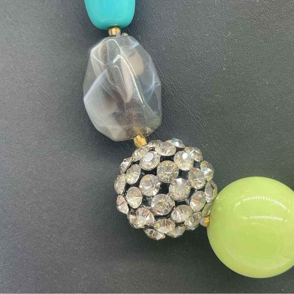 Multicolored Rhinestone Necklace - Picture 3 of 7